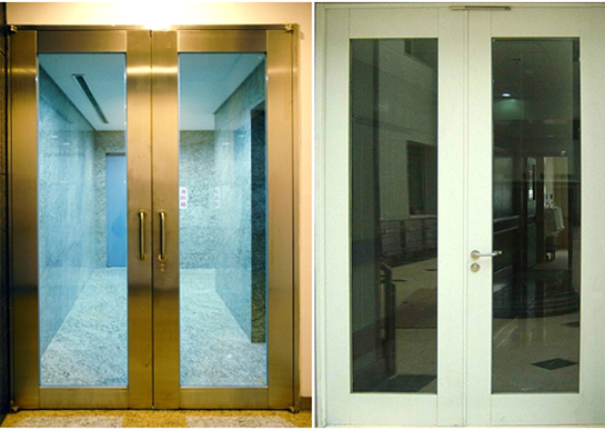 Glass thermal insulation fire door